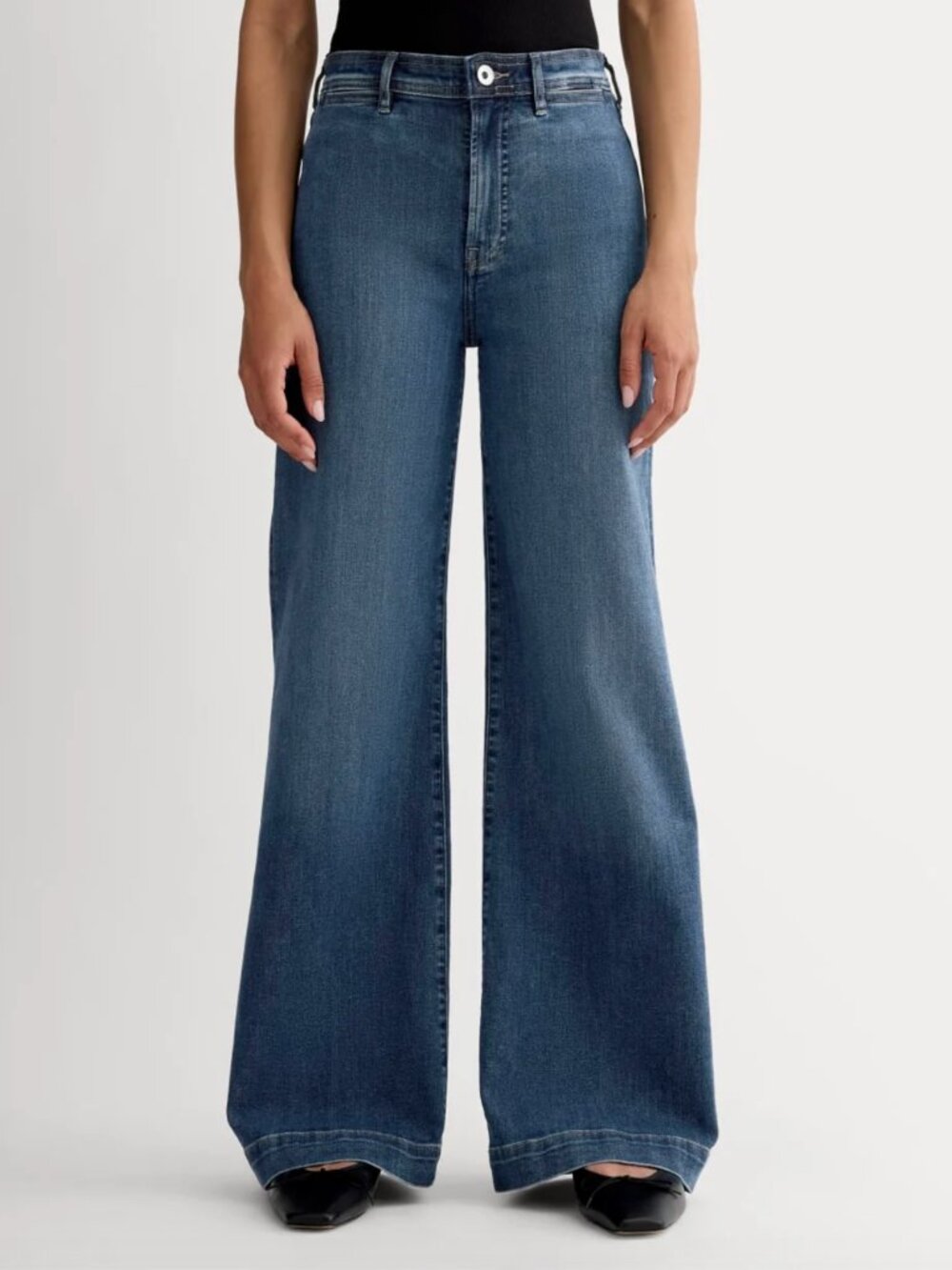 Everlane The High-Key Jean Size 27 High Waist Wide Leg Women's Jeans Mid Indigo